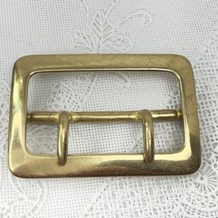 Vintage Jay Pee Solid Brass Belt Buckle Double Prong 1.5″ Made in Taiwan R.O.C.