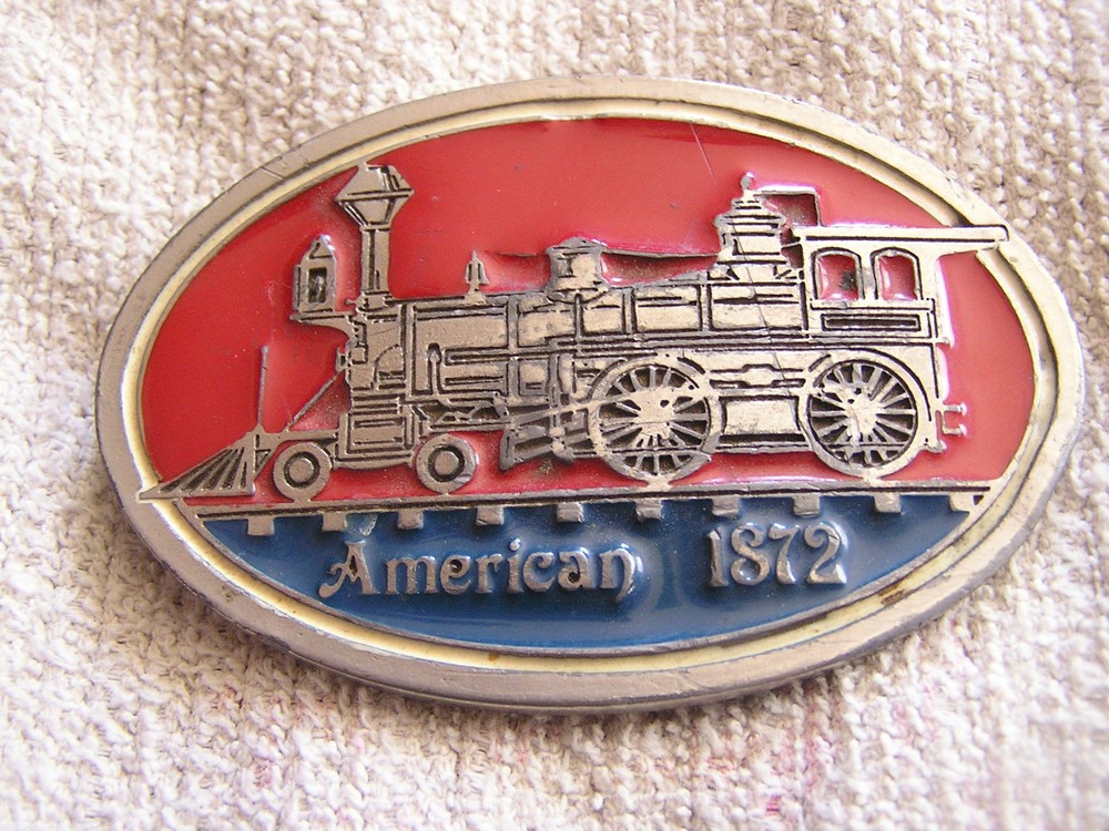 Vintage Belt Buckle Train Railroad American 1872