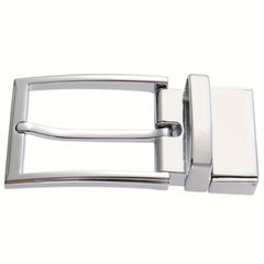 Men Belt Buckle Replacement Reversible Classic Business Black Silver 3.5cm
