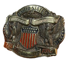 USA Constitution Commemorative 200th Anniversary Belt Buckle Ltd Edition Brass