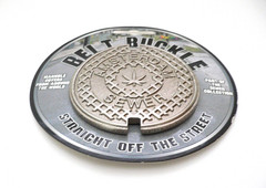 Kalan AMSTERDAM Sewer Belt Buckle Manhole Cover Pewter Tone 3&Prime;D BN