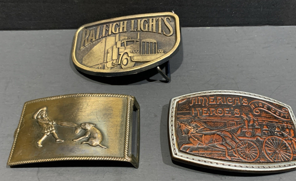 Belt Buckles Horse & Carriage, Semi & Tractor & Boy & Dog older NEW