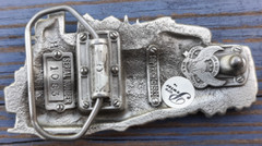belt buckle 1983 Great American steam locomotive # 9 train engine pewter 3.75&Prime;
