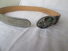 1992 Siskiyou Southwestern Buffalo Skull Feather Buckle Turquoise & Belt Size 36