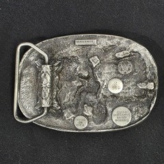 1984 Bergamot Brass Works Motorcycle Belt Buckle N149 Vintage Made in USA