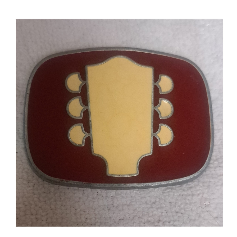 Red Gold Metal Rectangular Guitar Enamel Interchangeable Belt Buckle 1.75&Prime;