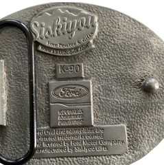 Vintage Siskiyou Ford Mustang Belt Buckle Pewter and Enamel Officially Licensed