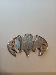 4&Prime; Bat Logo American Flag Broken Skull Metal Belt Buckle Rare