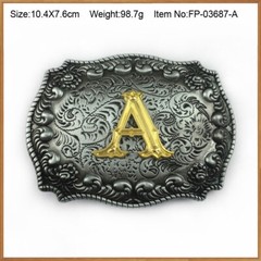 Zinc Alloy Letter Belt Buckle 26 Letters Western Denim Pattern Belt Buckle USA