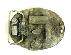 Telephone Lineman belt buckle western pewter Siskiyou Buckle Co. 1988