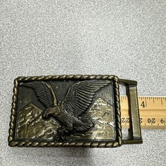 Vintage Brass Eagle Belt Buckle Western Cowboy Americana Mountain Design
