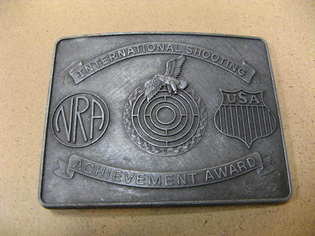 Vintage NRA International Shooting Achievement Award Belt Buckle (139)