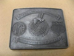 Vintage NRA International Shooting Achievement Award Belt Buckle (139)