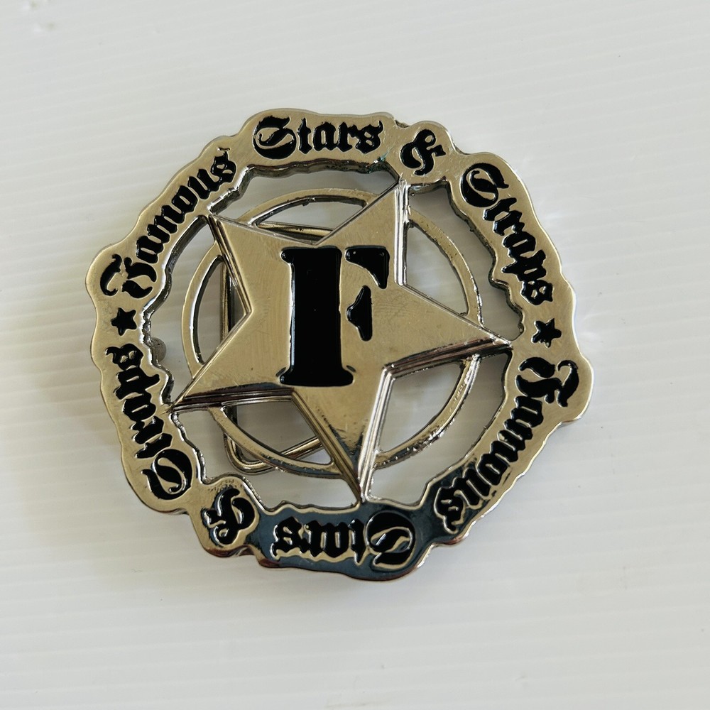 Famous Stars & Straps – Belt Buckle Silver Tone and Black – Travis Barker