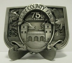 75th Anv Clay County Fair Spencer Iowa 1992 Belt Buckle Managers & Board Members