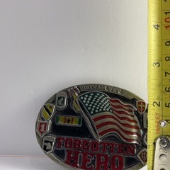 1987 VIETNAM VET Forgotten Hero Belt Buckle CH1468 Made in USA Glossy BEAUTIFUL