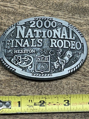 National Rodeo Finals Bull Riding Hesston ~2000 Belt Buckle ~Western Cowboy NFR