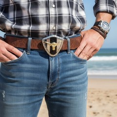 Men Women Silver Metal Western Fashion Buckle Texas Lone Horn Cow Bull Dressy