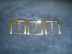 LOTS OF 3 REGULAR BUCKLE FOR 1 .4 IN WIDE BELT 3 SILVER BUCKLES