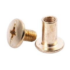15pcs 5mmx8mm brass plated binding Chicago screw for wallet gu1992