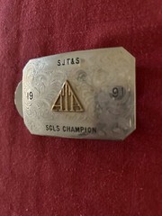 Vintage Collectible SSS German Silver ATA SGLS Champion 1991 Gun Belt Buckle