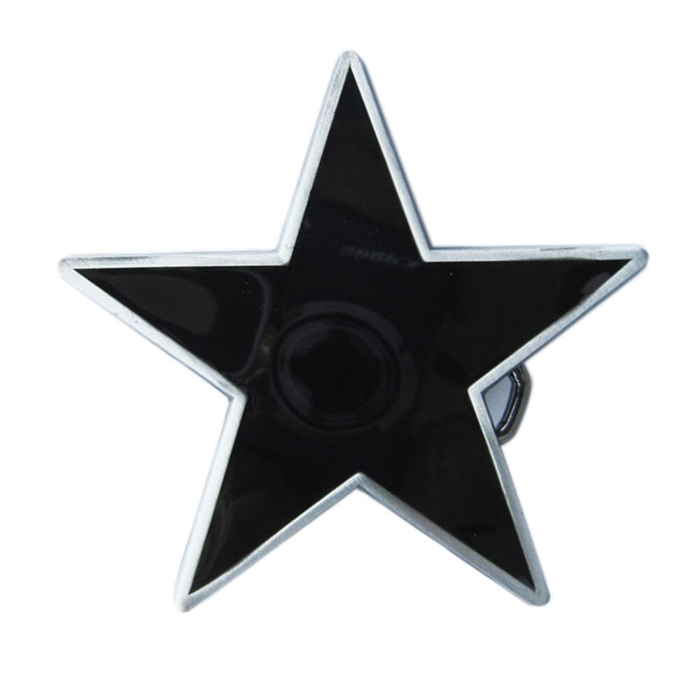 Black Enamel Star Metal Fashion Belt Buckle