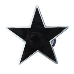 Black Enamel Star Metal Fashion Belt Buckle