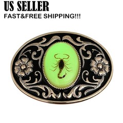 UNISEX Belt Buckle Luminous Glow-in-the-dark Scorpion Belt Buckle Western Cowboy