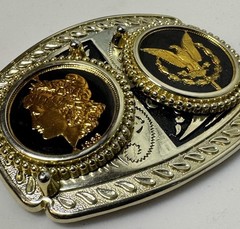 24k GOLD PLATED VINTAGE BELT BUCKLE RARE