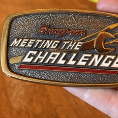 Snap-on Tools Meeting The Challenge Solid Brass Belt Buckle SSX 1709 Vintage