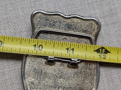 vintage STONE belt buckle FOSSIL cobochon HAND POLISHED coral WESTERN cowboy