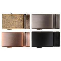 Men Ratchet Alloy Belt Buckle Replacement, Rectangular Automatic Slide Buckle