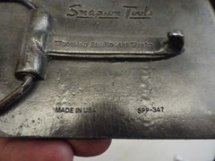 Vintage Snap-On Belt Buckle Silver Metal Wrenches #347 Wyoming Studio Art USA
