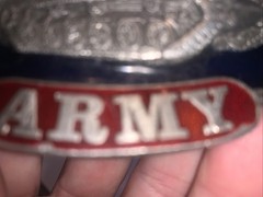 US ARMY TANK Flag Eagle Pewter BELT BUCKLE Made USA machines ,Man Steel & Pride