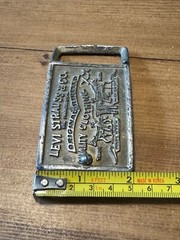 Vintage Levi Strauss & Co. Original Rivited Rectangular Belt Buckle
