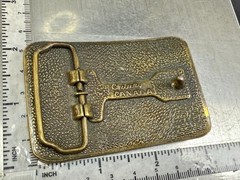 Nixon Logo Embossed on Leather Vintage Advertisement Promotional Belt Buckle