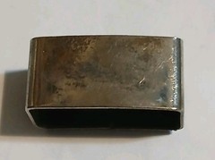 Vtg Alpaca Mexico Western Belt Buckle Keeper Set Floral Mixed Metal 1&Prime; Bar