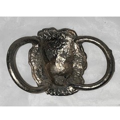 Vintage Silver-Toned Lion Head Belt Plate / Home Decor Collectible