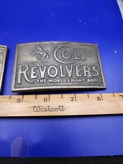 Vintage Belt Buckles Colt Revolvers & 1970s BUDWEISER Lager Beer – Brass Buckles