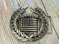 Cadillac Emblem Flag Chrome Color Belt Buckle By Famous Stars And Straps