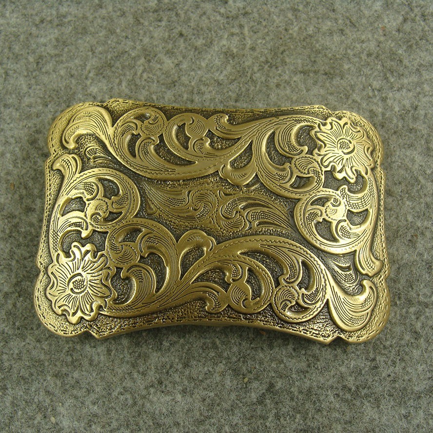 Heavy duty Brass “ Floral ” Belt Buckles For 1.5&Prime; Plate Pin western Buckle Z168