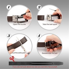 Chemstar Men&rsquo;s Comfort Genuine Leather Belt with One Click Size, Black