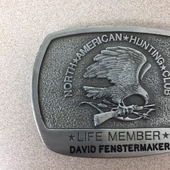 North American Hunting Club Life Member David Belt Buckle 1981 AR110