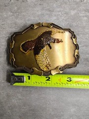 Vintage Raintree Pheasant Two Toned Pheasant Metal Belt Buckle 1979