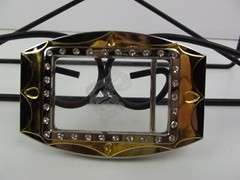 New Belt Buckle Fashion ROCAWEAR RW Light Up Gold Tone Chrome Rhinestones