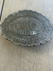 Vintage Brass Belt Buckle American Police PIG Patience Integrity Guts Law Order