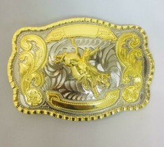 BULL RIDE RODEO ANIMAL LONG HUGE RODEO BIG COWBOY WESTERN SHINE BELT BUCKLE