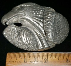 Eagle Belt Buckle EJC 1995 Vintage Pewter Made in USA America Size 3.5&Prime; x 2.5&Prime;