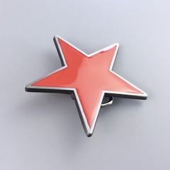 Vintage Style Red Enamel Star Belt Buckle Boucle de ceinture Stock in the US