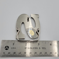 S Initial Brushed Chrome Belt Buckle 2 1/2&Prime; x 2&Prime; Up To 1 1/4&Prime; Belt